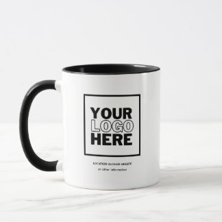 Custom Black Business Name and Logo Branded Mug Mugg
