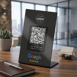 Custom Black Business Review QR Code Logo