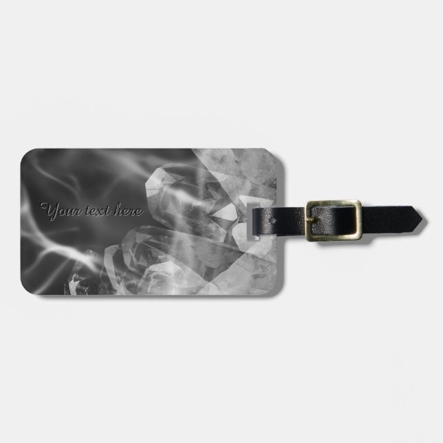 Custom black crystal luggage tag bagagebricka (Horisontell Framsida)