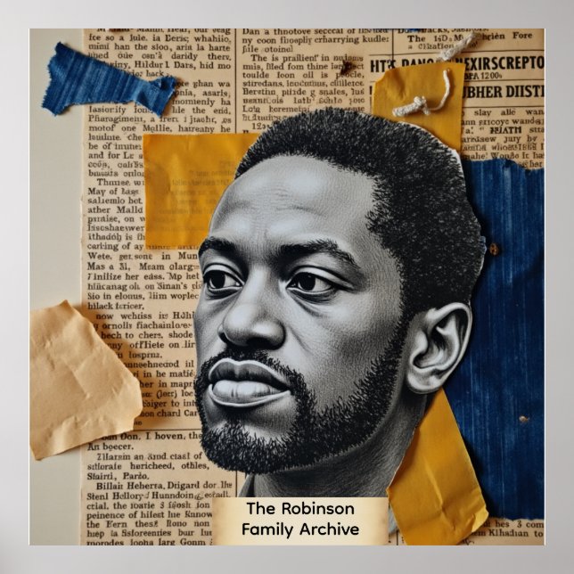 Custom Black History Centennial Collage Art Poster (Framsidan)