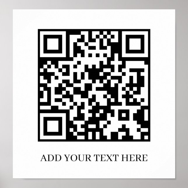 Custom Black QR Code | Minimalist Text Display Poster (Framsidan)