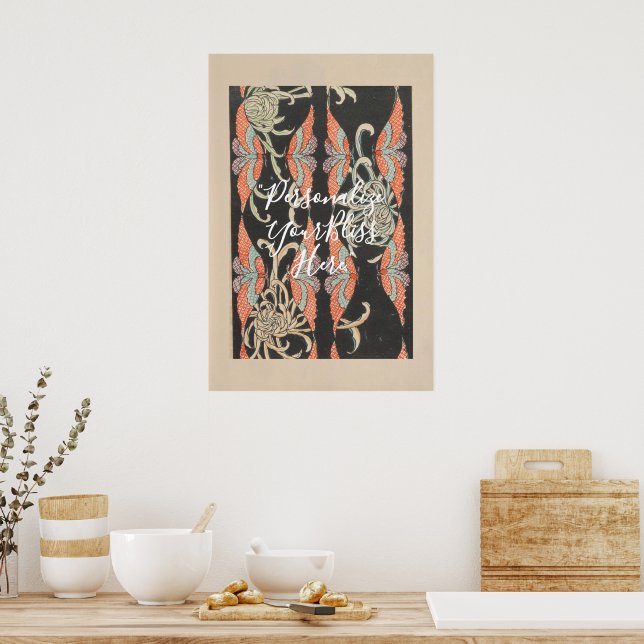 CUSTOM Black & Red Butterfly Kaleidoscope Art  Poster (Kök)