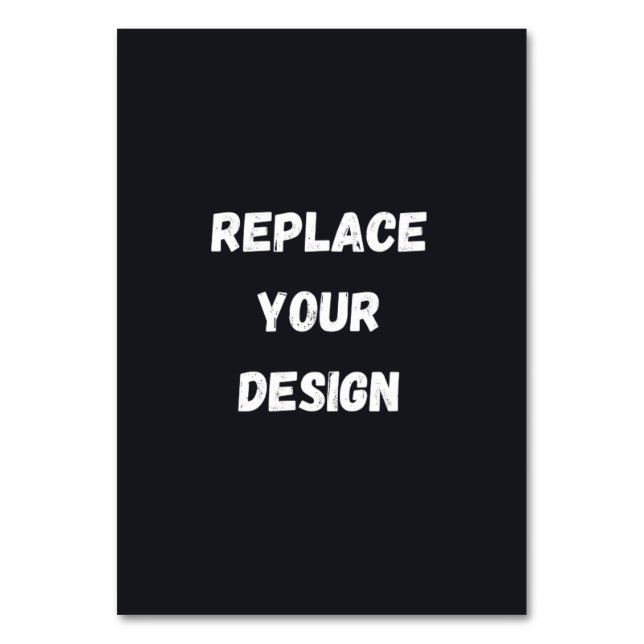 Custom black simple Design Add Photo or Text Bordsnummer (Framsidan)