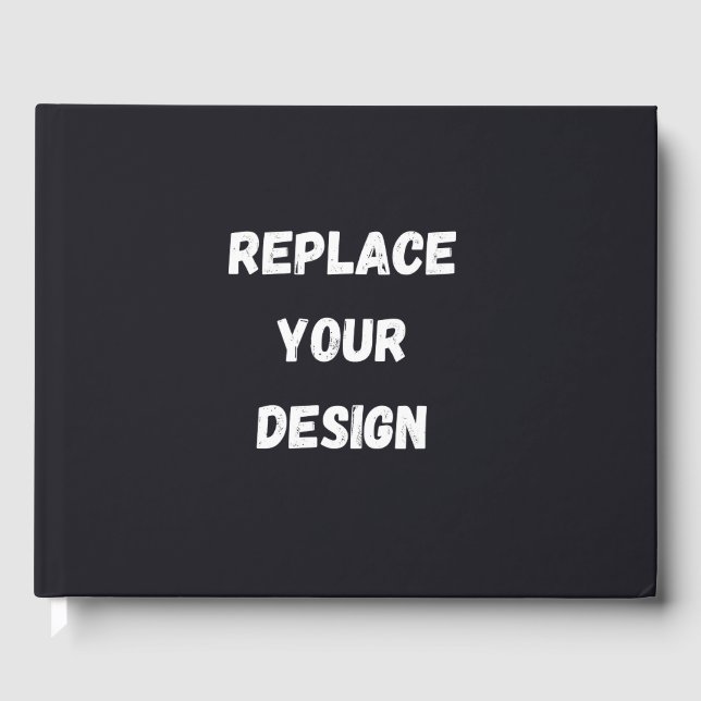 Custom black simple Design Add Photo or Text Gästböcker (Framsida)