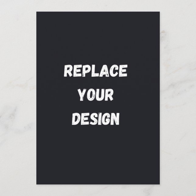 Custom black simple Design Add Photo or Text Meny (Baksida)