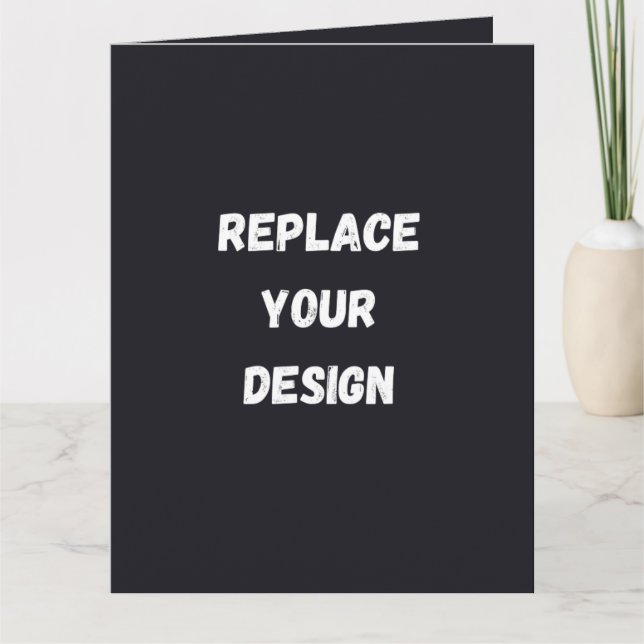 Custom black simple Design Add Photo or Text Tack Kort (Framsida)