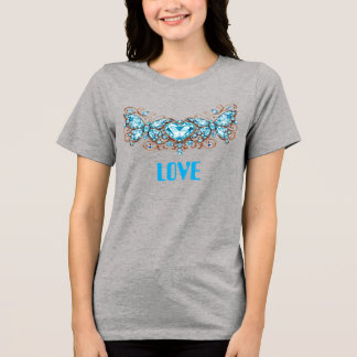 Custom Blue Butterflies Love Valentine Day Gift T Shirt