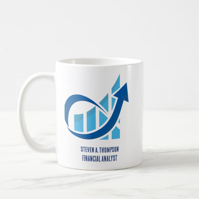 Custom Blue Finance Mug Kaffemugg (Vänster)