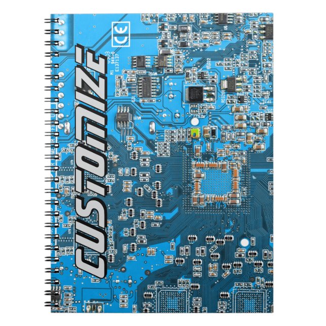 Custom Blue PCB Circuit Board for IT Pros 2 Anteckningsbok (Framsidan)