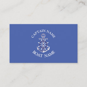 Custom boat captain name navy Business Card Visitkort