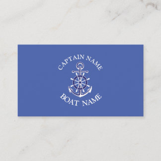 Custom boat captain name navy Business Card Visitkort