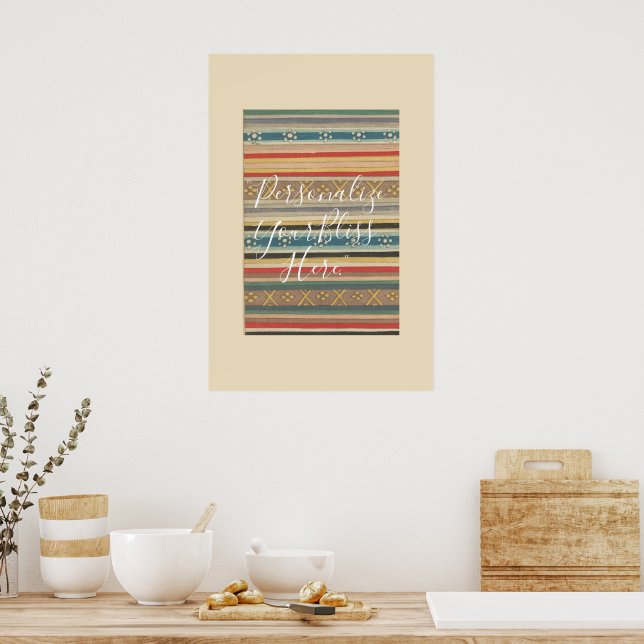 CUSTOM Bold Geometric Japanese Pattern Print  Poster (Kök)