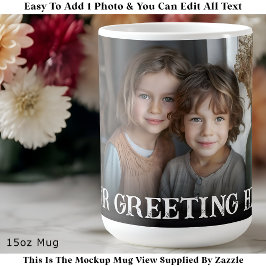 Custom Bold Personalized Family One Photo Kaffemugg
