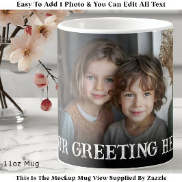 Custom Bold Personalized Family One Photo Kaffemugg