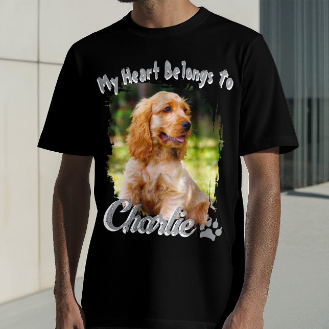 Custom bootleg Typography Name My Heart Belongs To T Shirt (Skapare uppladdad)