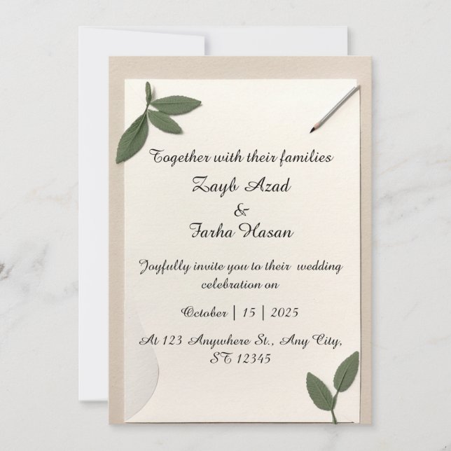 Custom Botanical Letter Paper | Elegant Printable Meddelande (Framsida)