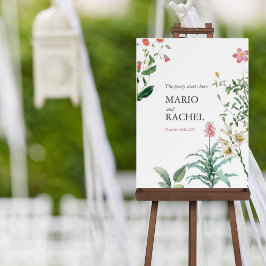 Custom Botanical Wedding Welcome Sign