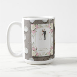 Custom Bride and Groom Illustration Kaffemugg