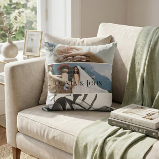 Custom Bride Wedding Photo Collage  Kudde