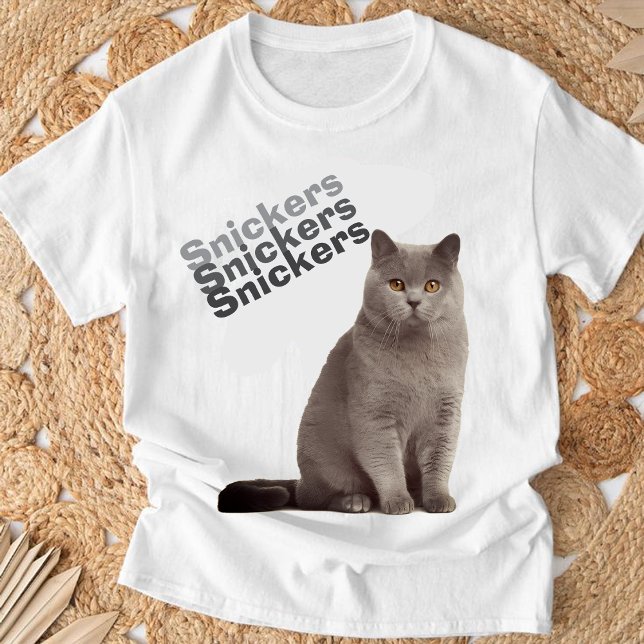 Custom British Shorthair Cat "Snickers" T-Shirt (Skapare uppladdad)
