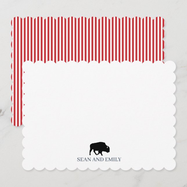 Custom Buffalo Stripe Logo Stationary Tack Kort (Fram/baksida)