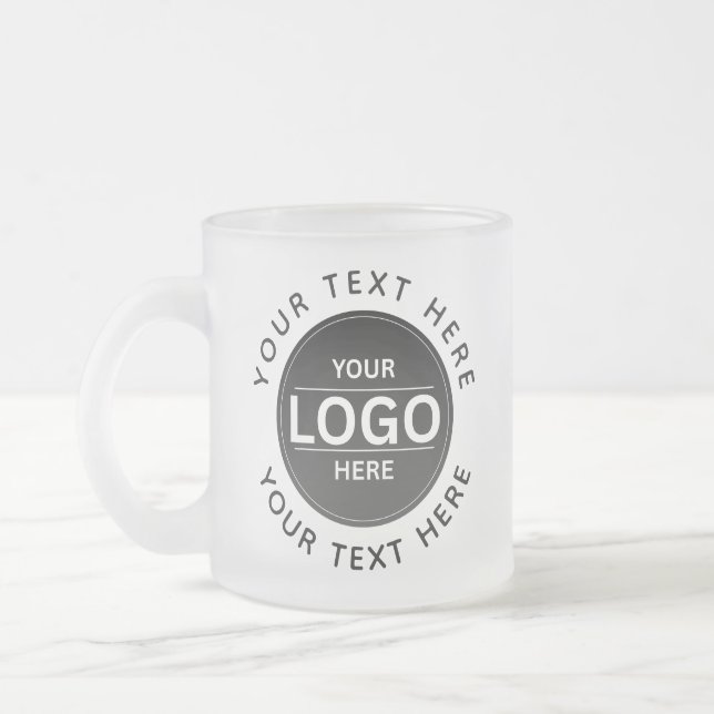Custom Business Brand Logo Frostad Glasmugg (Vänster)