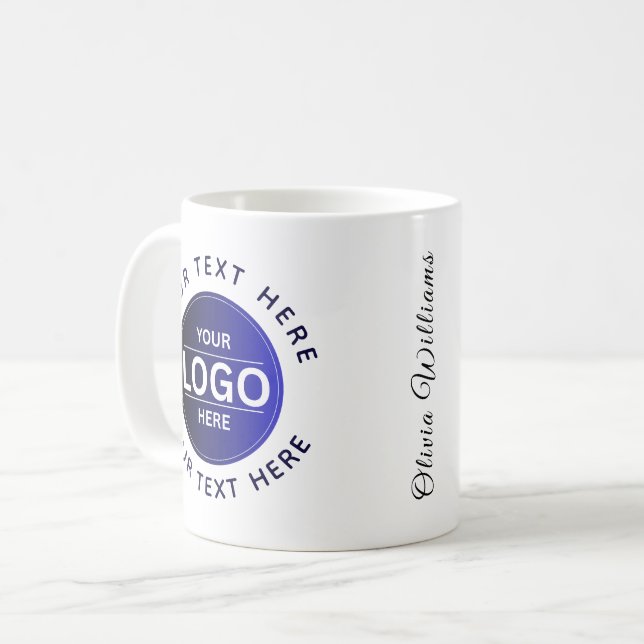 Custom Business Brand Logo Kaffemugg (Framsida vänster)