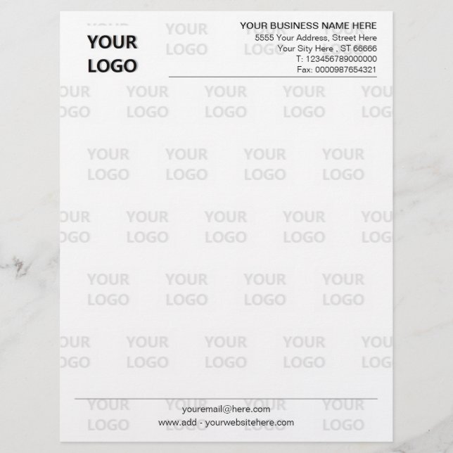 Custom Business Branded Letterhead Template Brevhuvud (Framsida)