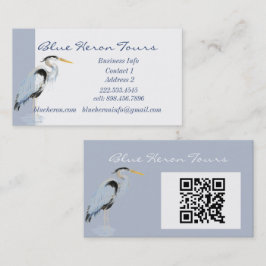 Custom Business Great Blue Heron Bird QR Code Visitkort