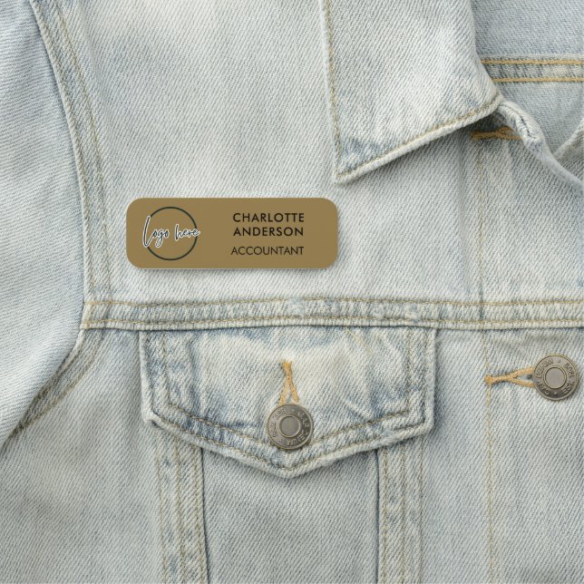 Custom Business Logo Basic Employee Gold Staff  Namnbricka (På plats)