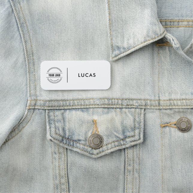 Custom Business Logo Basic Employee Staff Name  Na Namnbricka (På plats)