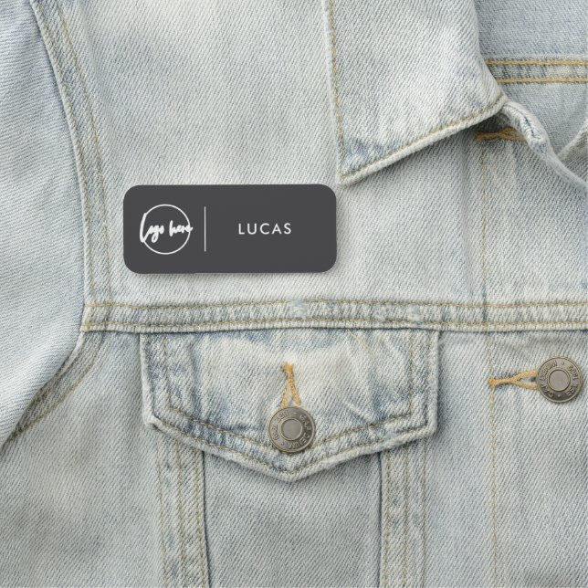 Custom Business Logo Basic Employee Staff Name  Na Namnbricka (På plats)