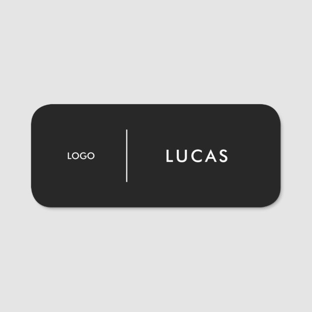 Custom Business Logo Basic Employee Staff Name  Na Namnbricka (Framsida)