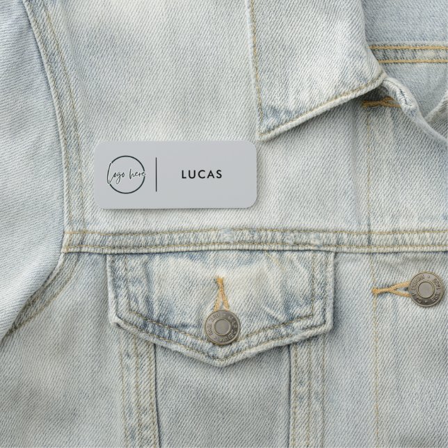 Custom Business Logo Basic Employee Staff Name  Na Namnbricka (På plats)