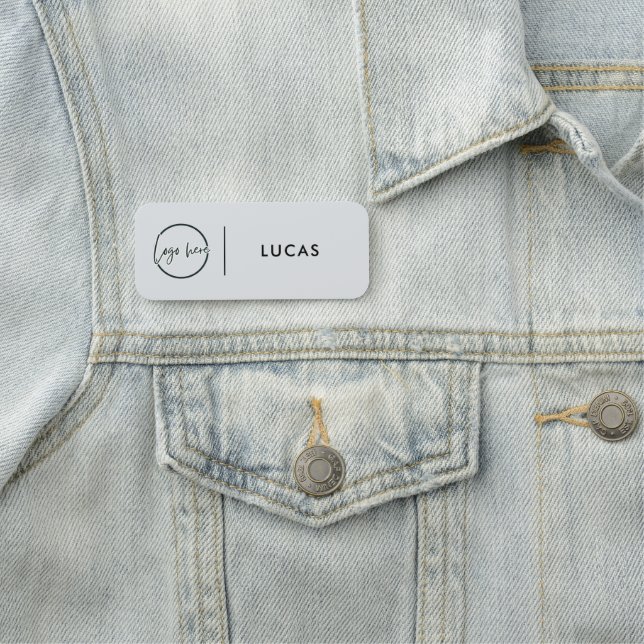 Custom Business Logo Basic Employee Staff Name  Na Namnbricka (På plats)