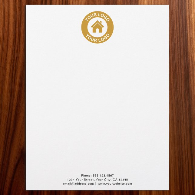 Custom Business Logo Black and White Personalized Brevhuvud (Skapare uppladdad)