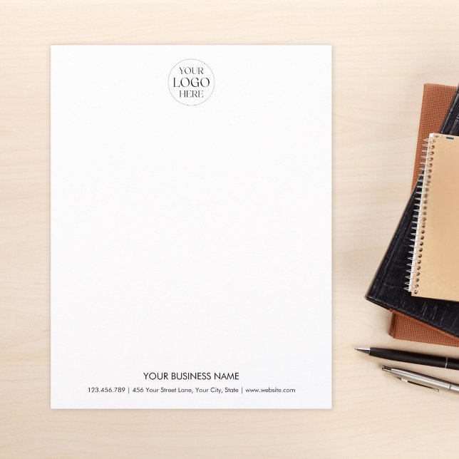 Custom Business Logo Black White Minimalist Simple Brevhuvud (Skapare uppladdad)