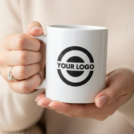 Custom Business Logo Branded White Kaffemugg