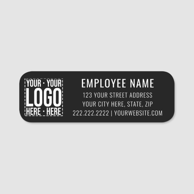Custom Business Logo Corporate Company Modern Cool Namnbricka (Framsida)