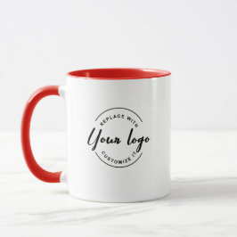 Custom Business Logo Corporate Red black white Mugg