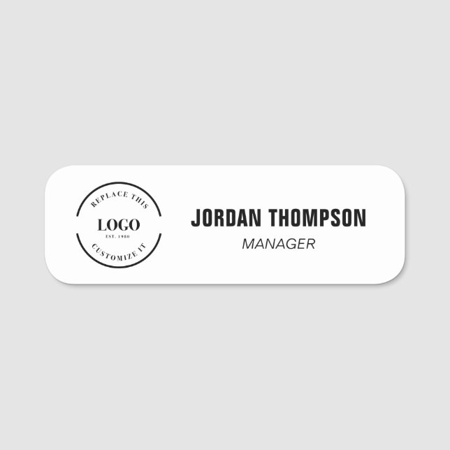 Custom Business logo Employee ID  Namnbricka (Framsida)