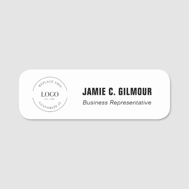 Custom Business logo Employee Magnetic  Namnbricka (Framsida)