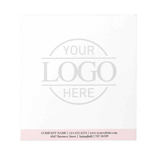 Custom Business Logo Faded Backdrop Modern Simple Anteckningsblock (Framsida)