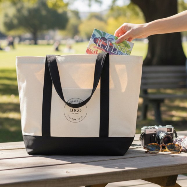 Custom Business Logo only Simple  Tygkasse (Logo only tote bag. customizable template.)