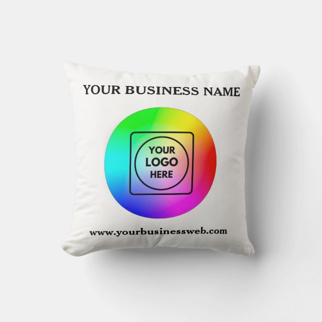 Custom Business Logo Personalized Throw Pillow Kudde (Framsida)