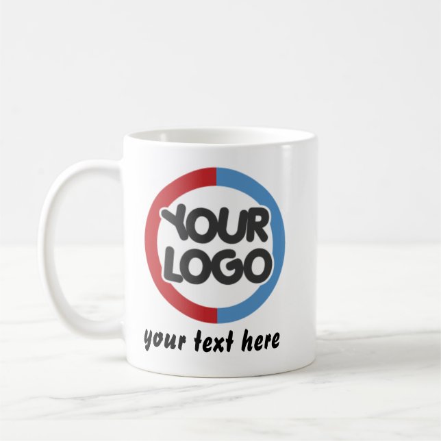 Custom Business Logo Text Mug for Businesses  Gift Kaffemugg (Vänster)