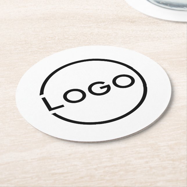 Custom Business Logo Underlägg Papper Rund (Vinklad)