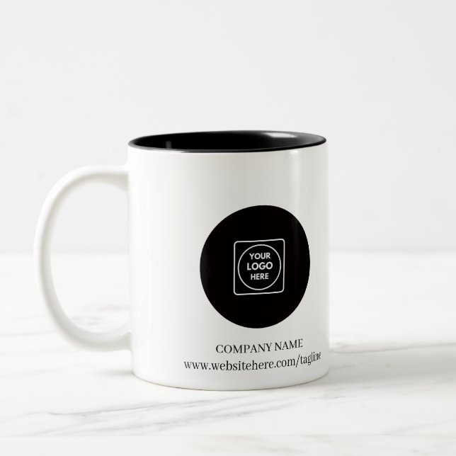 Custom Business Logo Website Two Tone Mug Två-Tonad Mugg (Vänster)