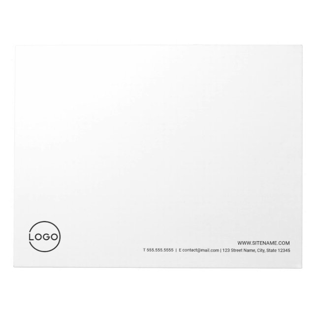 Custom Business Logo with Custom Text Anteckningsblock (Framsida)