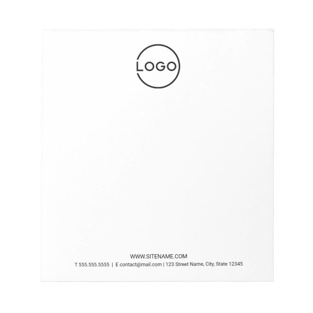 Custom Business Logo with Custom Text Anteckningsblock (Framsida)